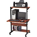 Safco® Small Office/Home Office Adjustable Computer Tables, Cherry Black