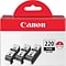 Canon PGI-220 Pigment Black Standard Yield Ink Cartridge, 3/Pack (2945B004)