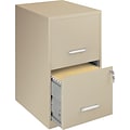 Space Solutions 2-Drawer File Cabinet, Letter-Width, Putty, 18 Deep (14340)