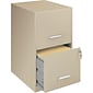 Space Solutions 2-Drawer File Cabinet, Letter-Width, Putty, 18" Deep (14340)
