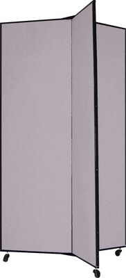 Screenflex 3-Wing Mobile Display Tower, Gray, 69H x 36W x 36D