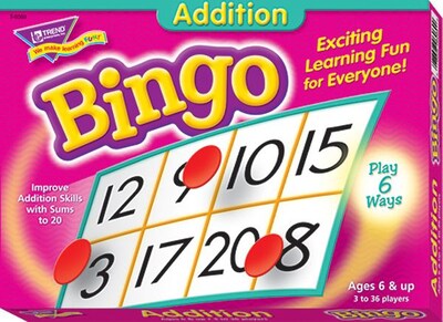 Trend Enterprises Addition Bingo Game, Includes 36 Playing Cards/over 200 Chips