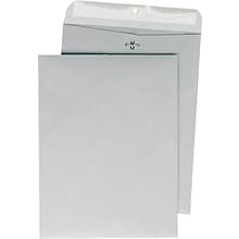 Quality Park Clasp Colored Catalog Envelopes, 28lb. Grey Kraft, 10 x 13, 100/Box