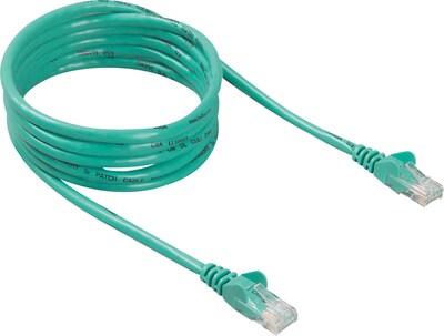 Belkin® 50 RJ45 Cat-5E Patch Cables, Snagless,  Green