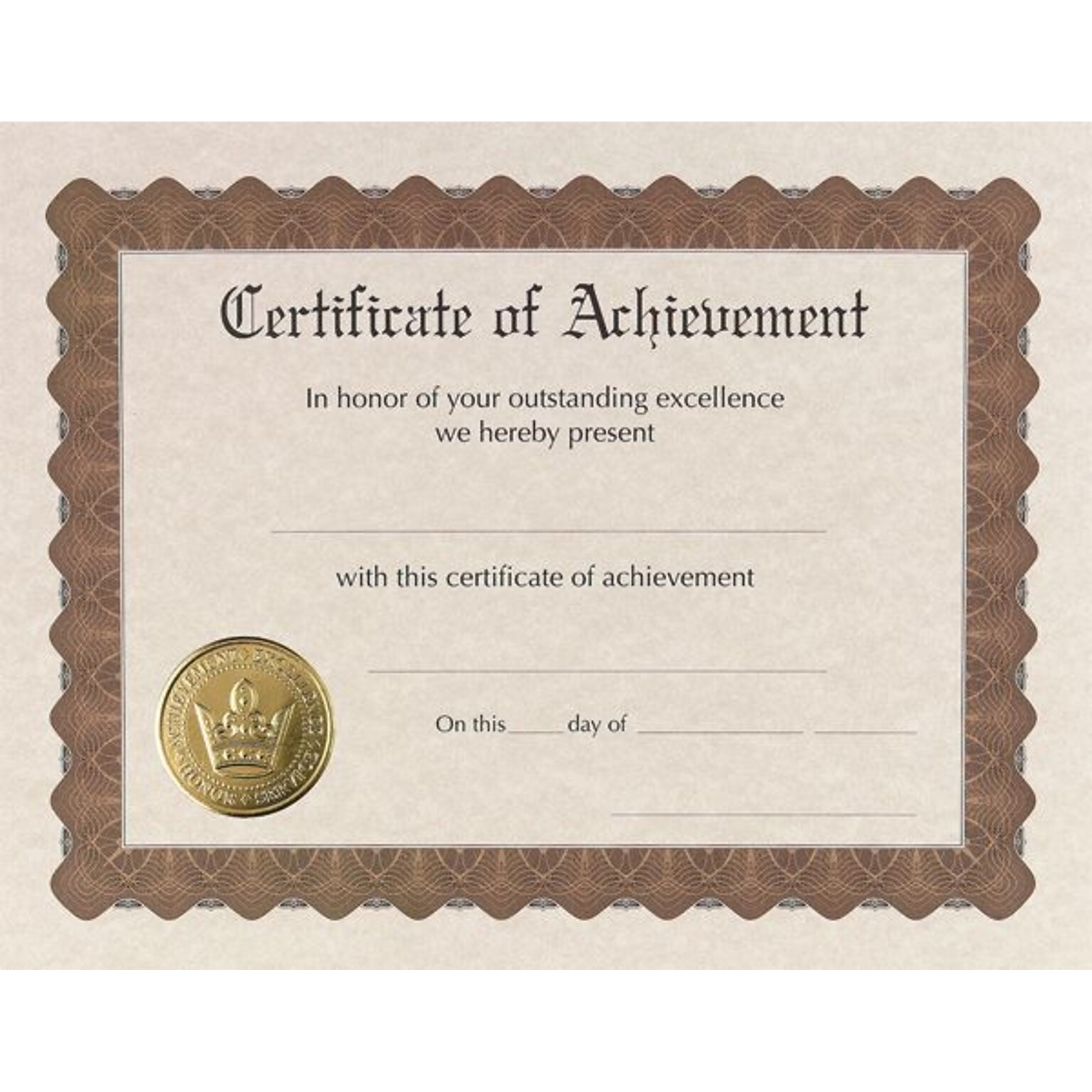 Great Papers Achievement Certificates, 8.5 x 11, Gold, 18/Pack (20104237)