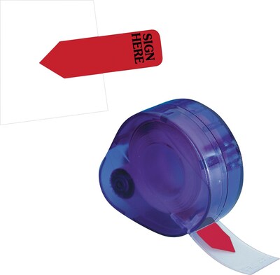 Redi-Tag Tape Flag Refill, Sign Here, Red, 120/Roll, 2 Rolls/Pack (93022)