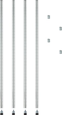 Alera™ Extra Industrial Shelving Stackable Posts, Silver