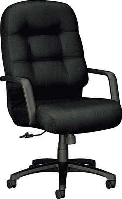 HON® 2091 Pillow-Soft™ Polyester High Back Swivel/Tilt Chair, Black, Seat: 22W x 21D, Back: 22W x 23 1/2H