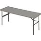 Iceberg® IndestrucTables TOO™ 1200 Series Folding Table, 72x24", Charcoal