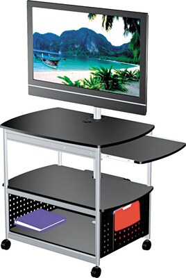 Safco Scoot 4-Shelf Steel Media Cart, Black (8940BL)