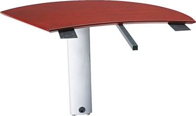 Safco Napoli Collection In Sierra Cherry, Curved Left Desk Extension