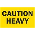 Caution Heavy Special Handling Label, 3 x 5, 500/Roll (DL2101C)