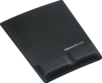 Fellowes Wrist Support Gel Mouse Pad/Wrist Rest Combo, Black (9181201)