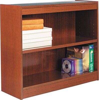 Alera™ Square Corner Bookcase in Cherry Finish, 2-Shelves
