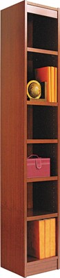Alera® Narrow Profile Bookcase in Cherry Finish, 6-Shelves, 12W