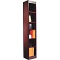 Alera® Narrow Profile Bookcase in Mahogany Finish, 6-Shelves, 12W