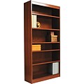 Alera® Square Corner Bookcase in Mahogany Finish, 6-Shelves