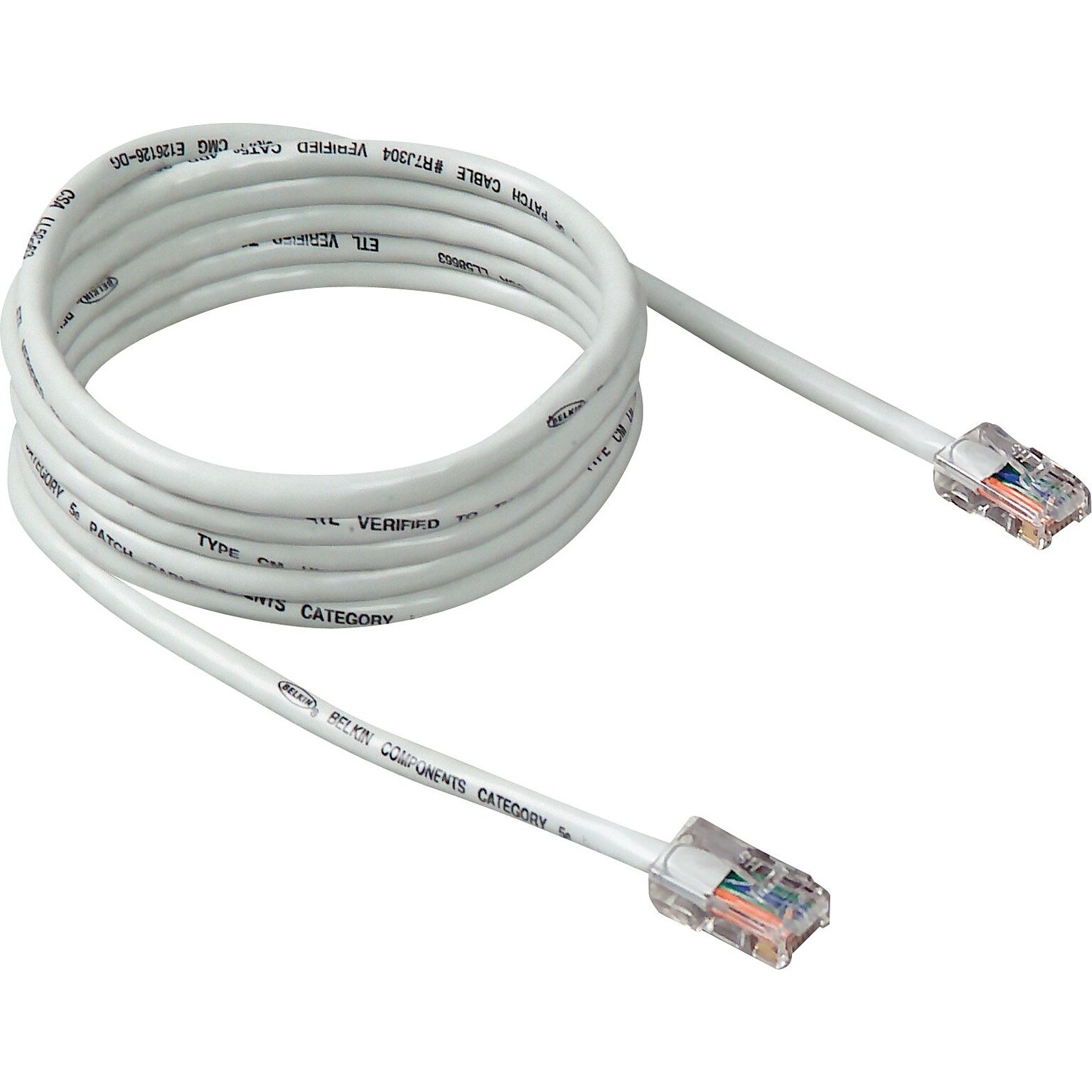 Belkin 25 RJ45 to RJ45 Networking Cable, Male to Male, White (A3L791-25-WHT)