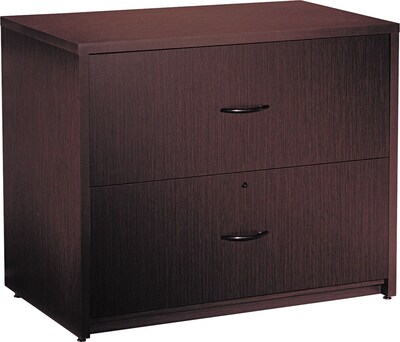 Global Genoa® Series Lateral File, Two-Drawer, Dark Espresso, 29H 36W x 20D