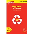 Staples® 30% Recycled 8.5 x 14 Copy Paper, 20 lbs., 92 Brightness, 500/Ream (112380)