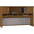 Bush Business Furniture Milano2 72W RH Single Ped Bow Front Desk Kit Golden Anigre, Installed (WC67566FA)