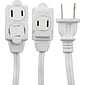 GE Polarized 15' Extension Cord, 3-Outlet, White (51962)