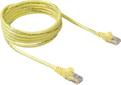 Belkin® 7 RJ45 Cat-5E Patch Cables, Snagless,  Yellow