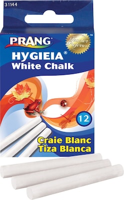 Prang Hygieia Dustless Chalk, White, 12/Box, 12 Boxes/Carton (31144CT)