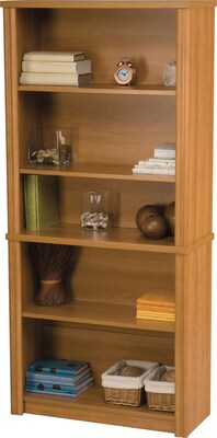 Bestar® Embassy Collection in Cappuccino Cherry, 5-Shelf Bookcase