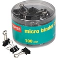 Staples 0.5W Binder Clips, Micro, Black, 100/Pack (15340)