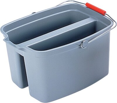 Rubbermaid® Brute® Plastic Utility Double Pail, Gray, 19 Quart, 10H x 18W x 14 1/2D