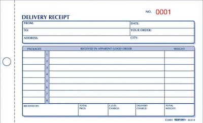 Rediform® Carbonless Delivery Receipt Books, 4-1/4 x 6-3/8, 2 Part