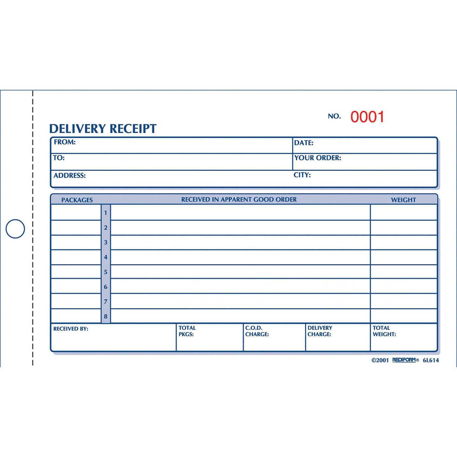 Rediform® Carbonless Delivery Receipt Books, 4-1/4 x 6-3/8, 2 Part