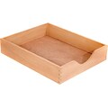 Carver Stackable Genuine Wood Standard Desk Trays, Letter Size, Natural Finish, 2 1/4H