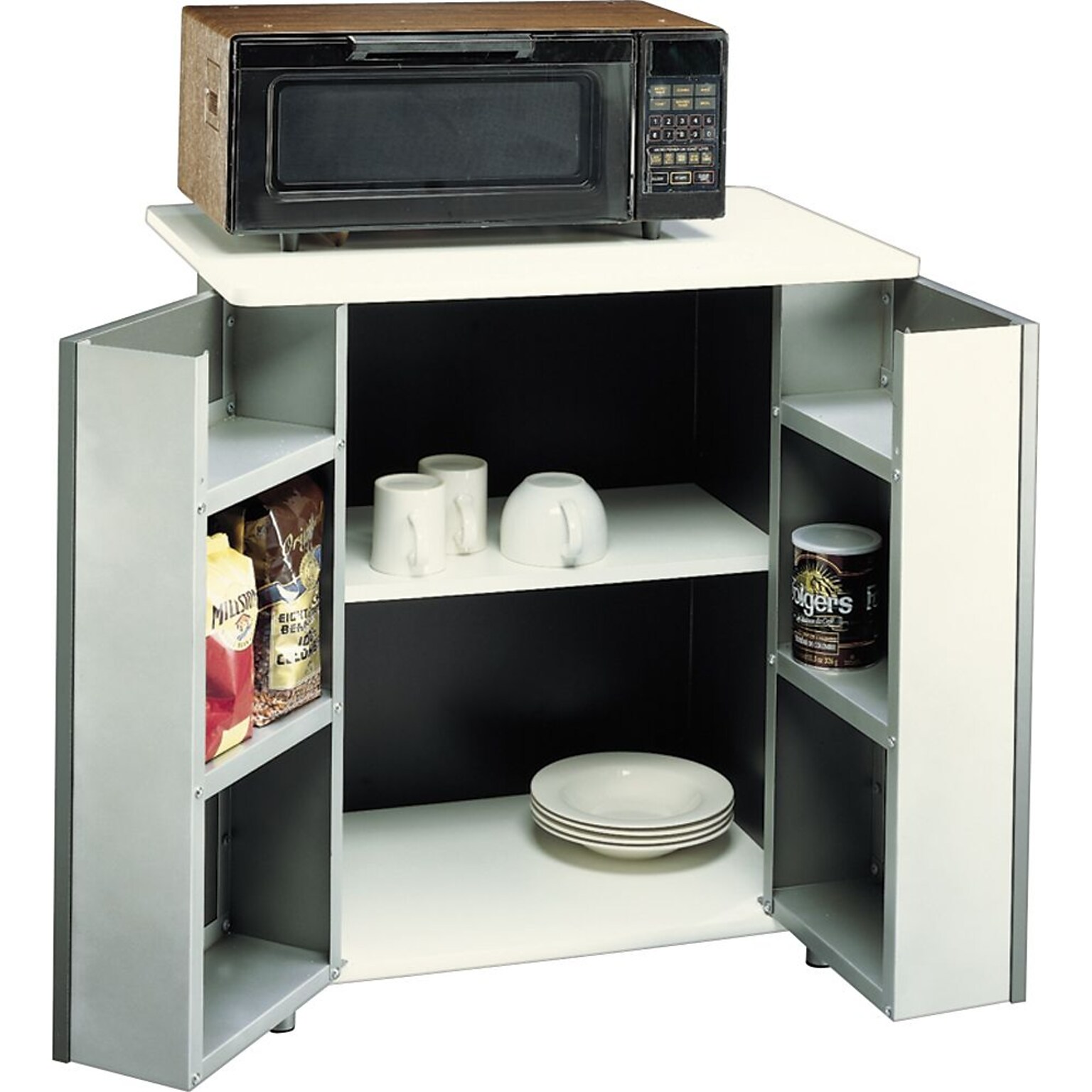 Advantus® Vertiflex Beverage Carts Melamine, Black/White