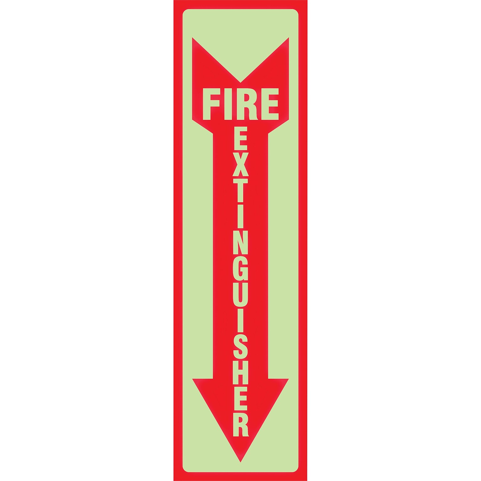 Headline Fire Extinguisher Glow In The Dark Sign, 4x13, 1 each
