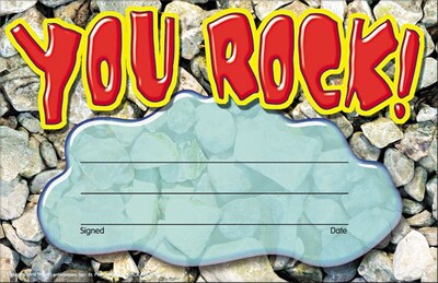 Trend Enterprises© You Rock! Recognition Awards, Rock Theme, 5 1/2H x 8 1/2W, 30/Pk