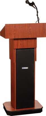 AmpliVox Sound Systems Executive Adjustable Height Lectern, Walnut (S505A-WT)