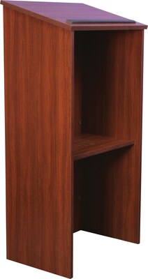 AmpliVox® One-Piece Full-Height Stand-Up Lectern Without Sound, Mahogany