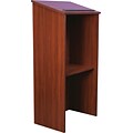 AmpliVox® One-Piece Full-Height Stand-Up Lectern Without Sound, Mahogany