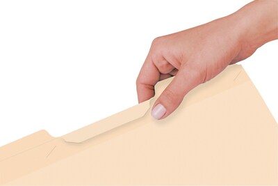 Pendaflex Ready-Tab Recycled File Folder, 1/3-Cut Tab, Assorted, Letter Size, Manila, 50/Box (42336)