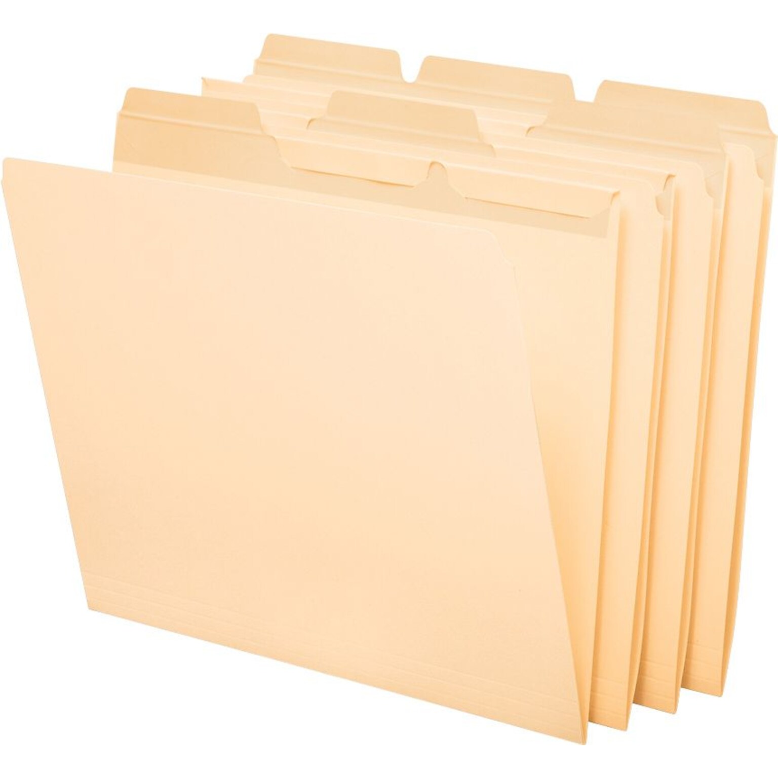 Pendaflex Ready-Tab Recycled File Folder, 1/3-Cut Tab, Assorted, Letter Size, Manila, 50/Box (42336)