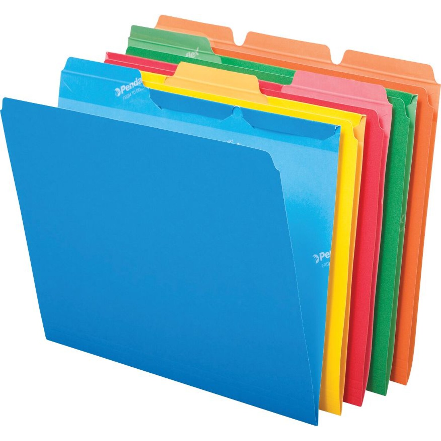 Pendaflex Ready-Tab Recycled File Folder, 1/3-Cut Tab, Assorted, Letter Size, Multicolor, 50/Box (42338)