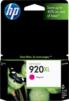 HP 920XL Magenta High Yield Ink Cartridge, Prints Up to 700 Pages (CD973AN#140)