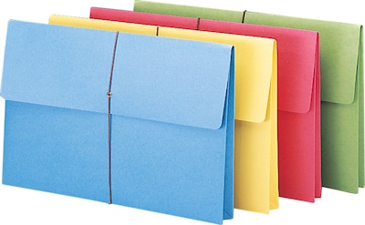 Smead 10% Recycled File Pocket, 2 Expansion, Legal Size, Assorted, 50/Box (245A)