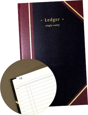 Staples® Ledger Book, Black, 150 Sheets/Book (217679)