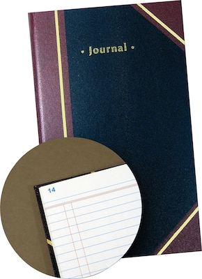 Staples® Hard Journal, 7.25W x 11.75H, Black/Burgundy (217687)