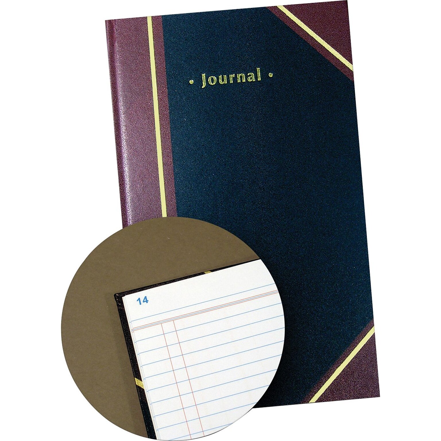 Staples® Hard Journal, 7.25W x 11.75H, Black/Burgundy (217687)