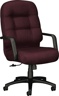 HON® 2091 Pillow-Soft™ Polyester High Back Swivel/Tilt Chair, Wine, Seat: 22W x 21D, Back: 22W x 23 1/2H