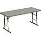 Iceberg® Adjustable Height Folding Tables, 72 x 30, Charcoal